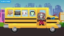 WHEELS ON THE BUS SONG Guardians of the Galaxy Starlord Drax Gamora Rocket Raccoon Groot Toys Videos