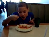 Jordan pasta eating contest at Cicis