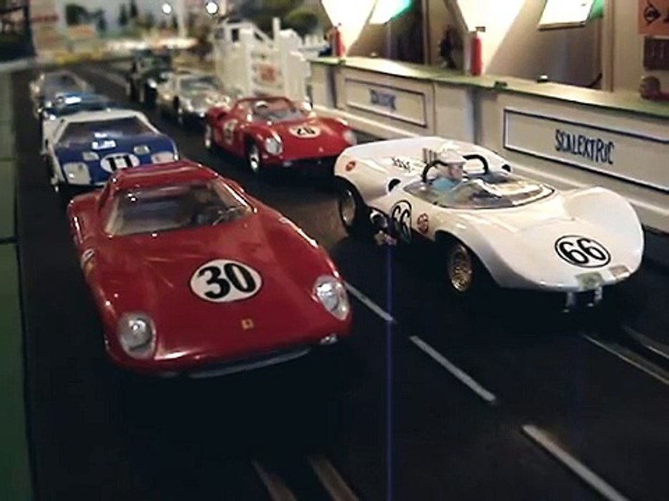 Vintage slot cars in action