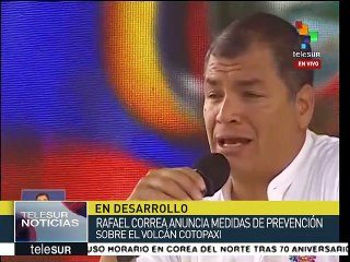 Correa informa que Ecuador mantiene alerta amarilla por volcán