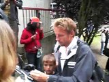 Jenson Button signing autographs at the Formula One Grand Prix in Spa 2009