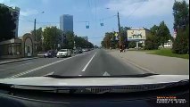 Idiot SUV Driver Rams Motorcyclist Into Oncoming Traffic