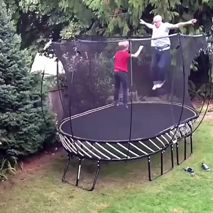 Trampoline Fail Turns Into a Save