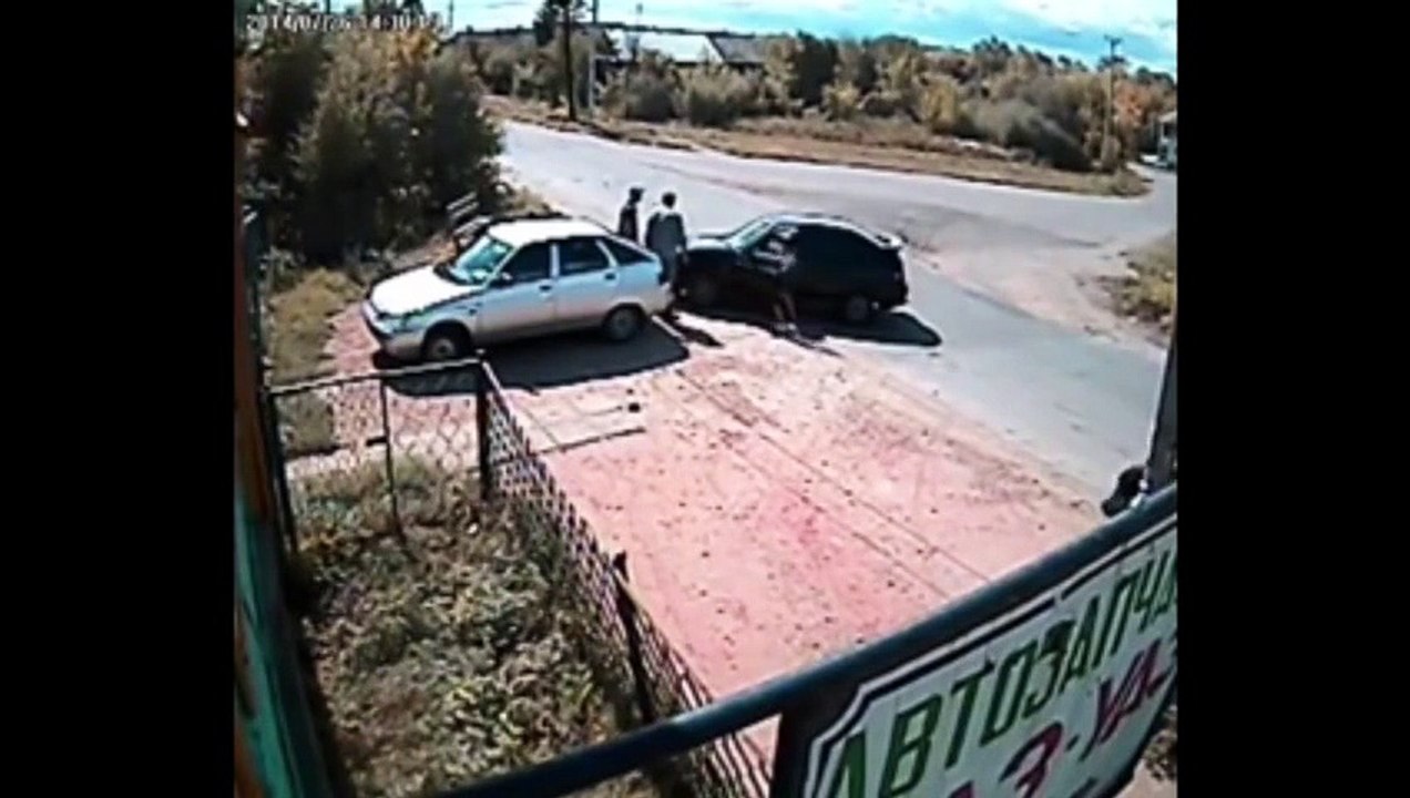 So violent Motorbike crash into a car!