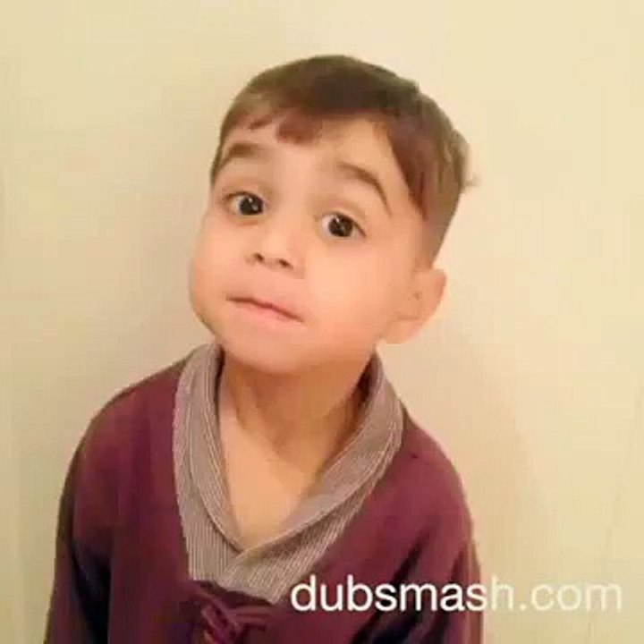 Young boy doing dubsmash of the sixth sense .