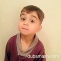 Young boy doing dubsmash of the sixth sense .