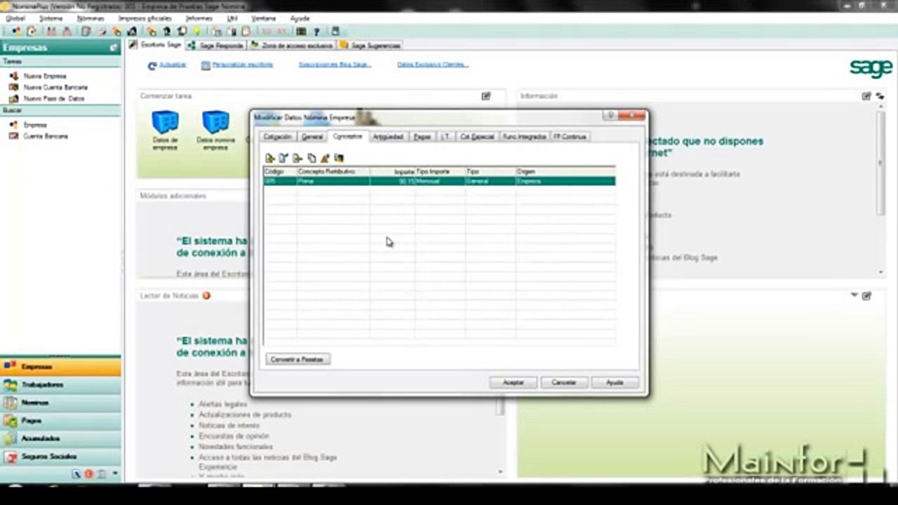 Tutorial NominaPlus 2012 - Datos de Empresas y Trabajadores