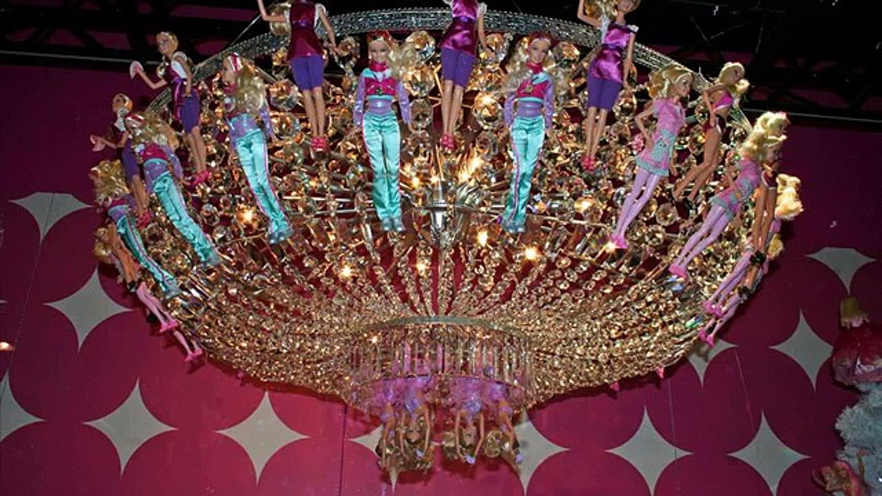 barbie toy flies into fireplace