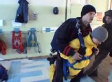 Alexey's first tandem skydive jump with parachute