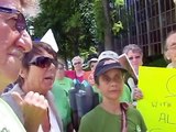 Anti Shale Protesters confronts Premier David Alward in Fredericton