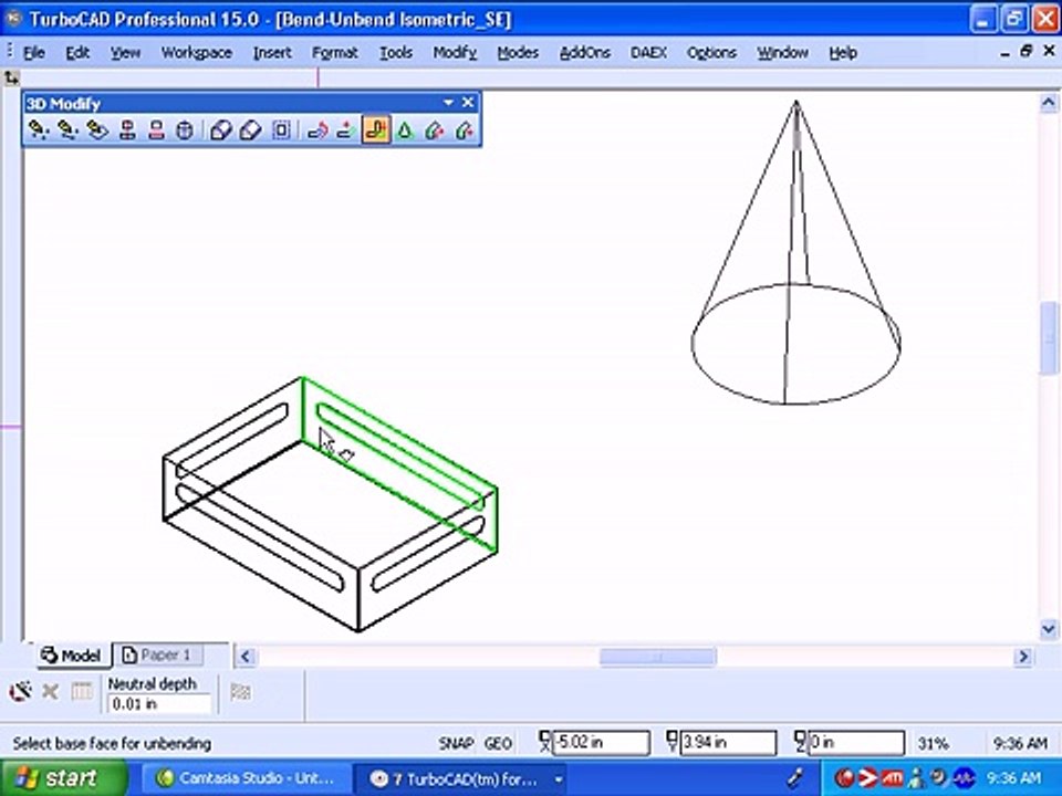 TurboCAD Unbend-Unfold