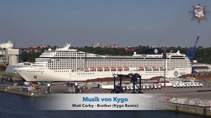 MSC Orchestra Kiel Auslaufen -- Gefilmt von der Mein Schiff 3 aus