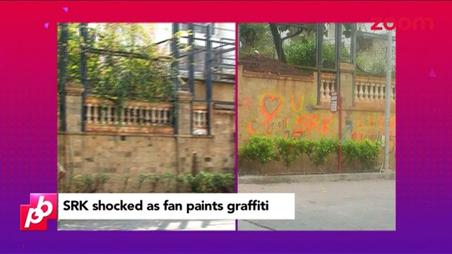 Shahrukh Khan shocked as fan paints graffiti - Bollywood News
