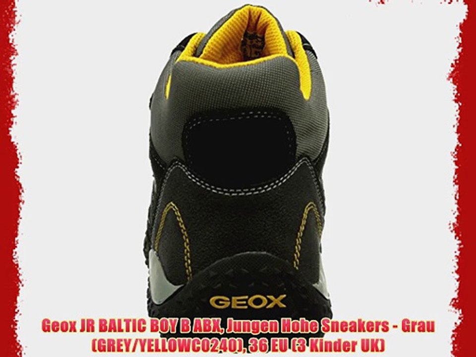 Geox JR BALTIC BOY B ABX Jungen Hohe Sneakers - Grau (GREY/YELLOWC0240) 36 EU (3 Kinder UK)