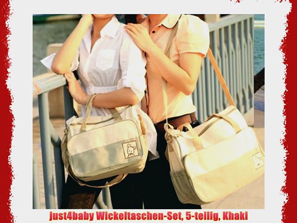 just4baby Wickeltaschen-Set 5-teilig Khaki