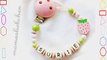 Mamasliebchen Schnullerkette Nuckelkette mit Namen Wunschname Erdbeere rosa 1014 individuell