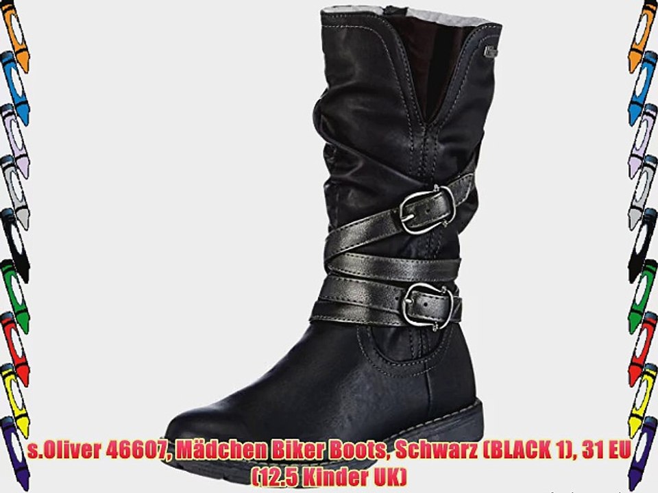 s.Oliver 46607 M?dchen Biker Boots Schwarz (BLACK 1) 31 EU (12.5 Kinder UK)