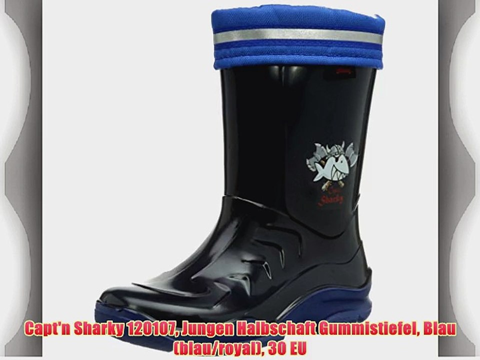 Capt'n Sharky 120107 Jungen Halbschaft Gummistiefel Blau (blau/royal) 30 EU