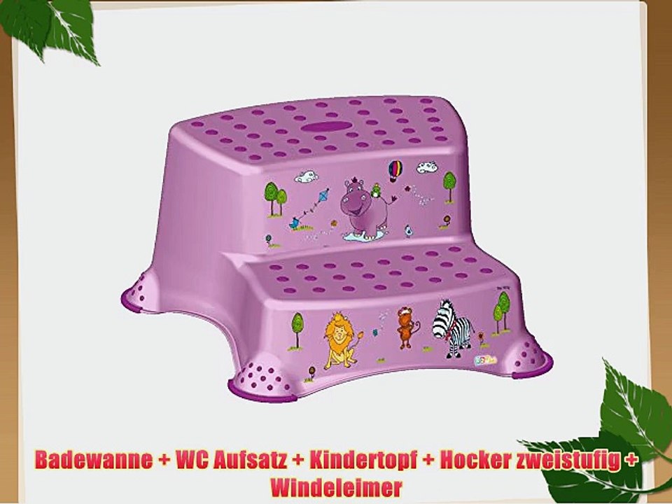 5er Set Z Hippo lila : Badewanne 84 cm   WC Aufsatz   Kindertopf   Hocker zweistufig   Windeleimer