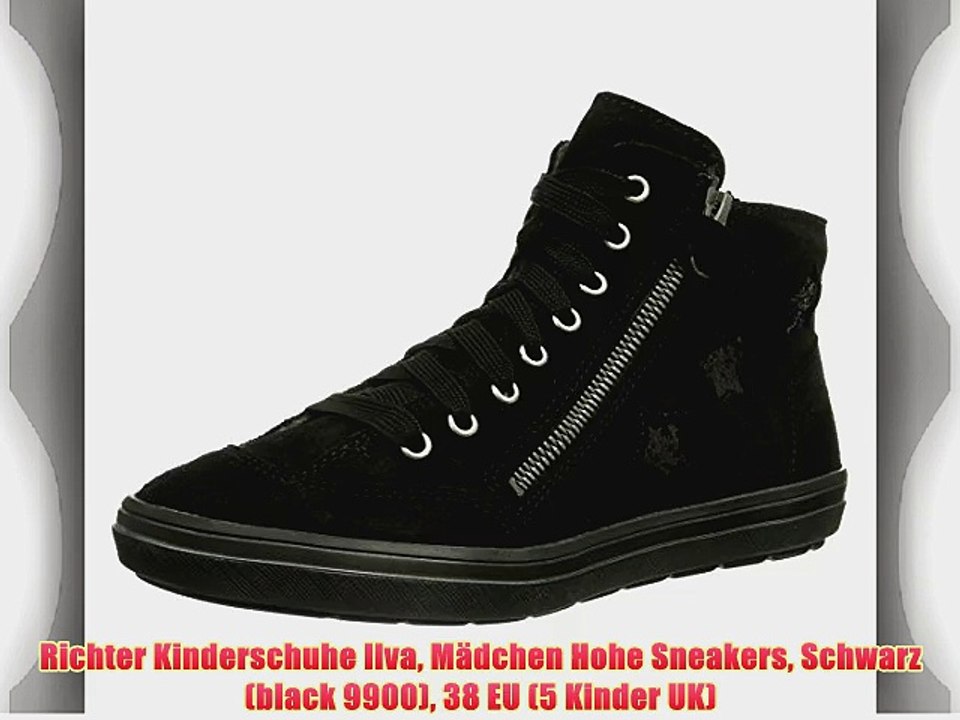 Richter Kinderschuhe Ilva M?dchen Hohe Sneakers Schwarz (black 9900) 38 EU (5 Kinder UK)