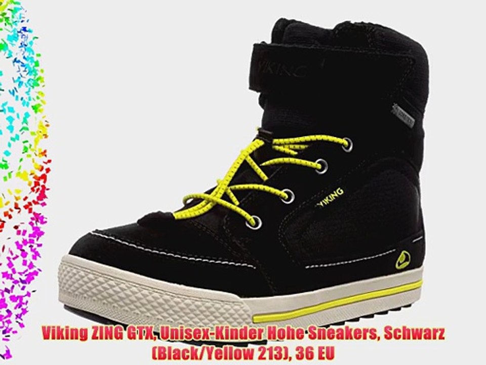 Viking ZING GTX Unisex-Kinder Hohe Sneakers Schwarz (Black/Yellow 213) 36 EU