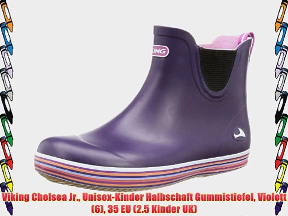 Viking Chelsea Jr. Unisex-Kinder Halbschaft Gummistiefel Violett (6) 35 EU (2.5 Kinder UK)
