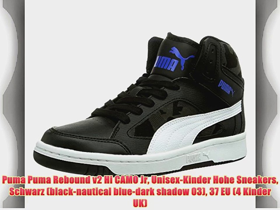 Puma Puma Rebound v2 Hi CAMO Jr Unisex-Kinder Hohe Sneakers Schwarz (black-nautical blue-dark