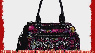 6 TEILE Set: ALESSANDRO Wickeltasche FLEUR Babywickeltasche   Wickelmatte   Windeltasche