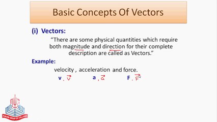 Basic Concepts of Vectors