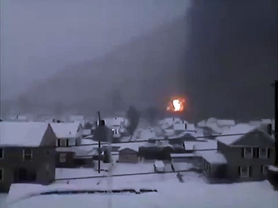 Derailed train in West Virginia causes massive explosion.