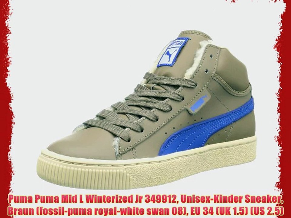 Puma Puma Mid L Winterized Jr 349912 Unisex-Kinder Sneaker Braun (fossil-puma royal-white swan