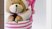 Windeltorte rosa XXL mit NAMEN und Spieluhr B?r Geschenk zur Geburt Geschenk zur Taufe o. Babyshower