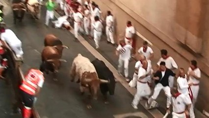 Cuarto encierro de los sanfermines, lucido y sin heridos