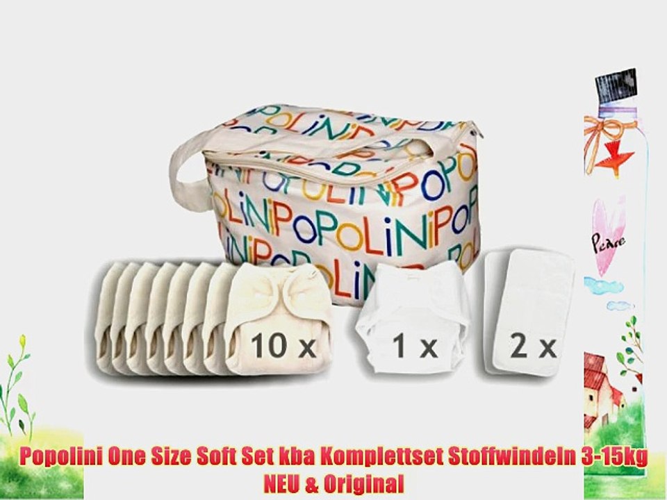 Popolini One Size Soft Set kba Komplettset Stoffwindeln 3-15kg NEU