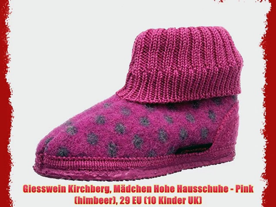 Giesswein Kirchberg M?dchen Hohe Hausschuhe - Pink (himbeer) 29 EU (10 Kinder UK)