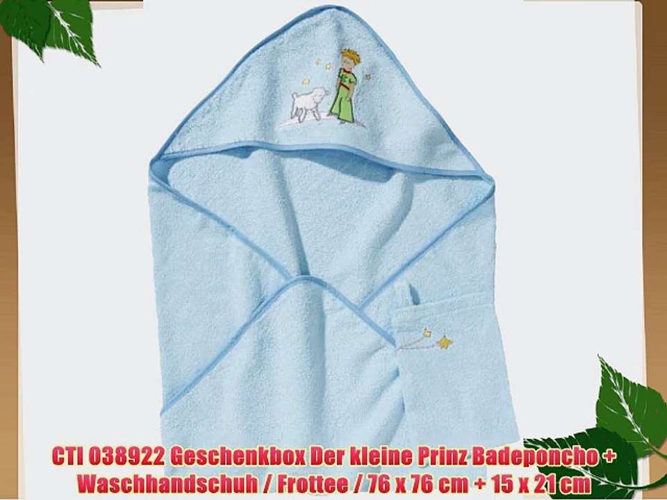 CTI 038922 Geschenkbox Der kleine Prinz Badeponcho   Waschhandschuh / Frottee / 76 x 76 cm