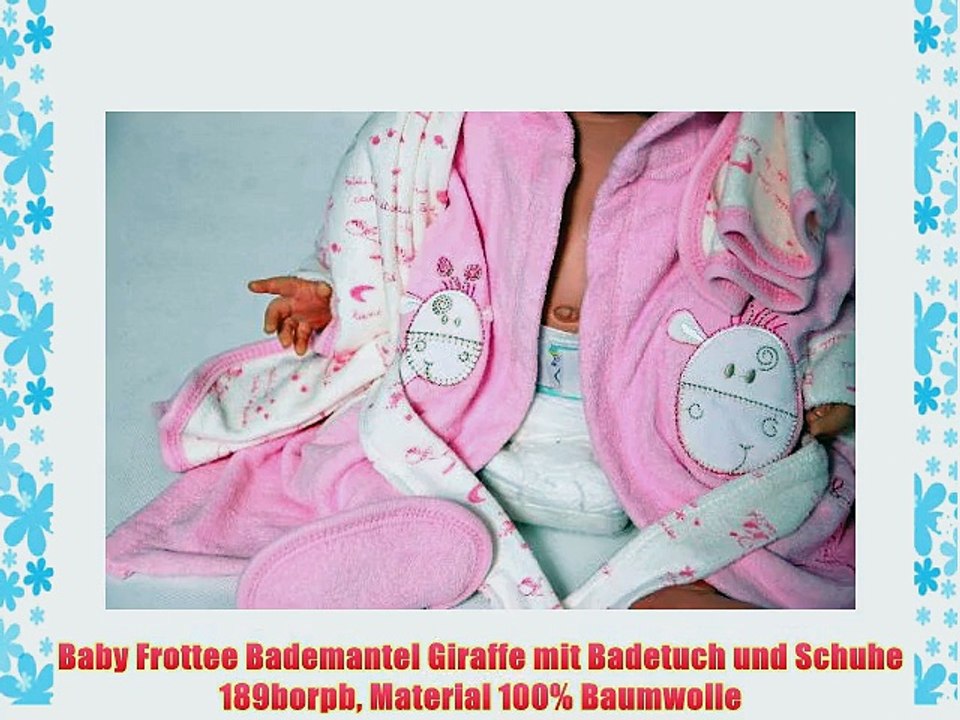 Baby Frottee Bademantel Giraffe mit Badetuch und Schuhe 189borpb Material 100% Baumwolle
