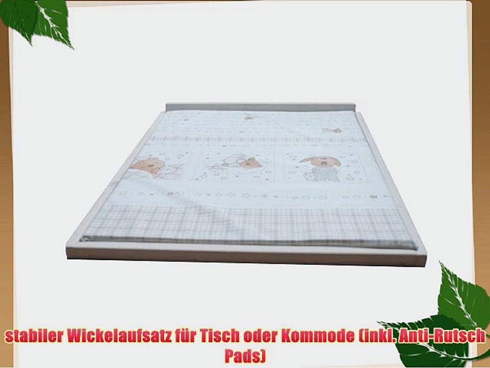 Wickeltischaufsatz flach aus Fichtenholz Wickelfl?che 60x70cm Wickelauflage Wickelkommode komplett