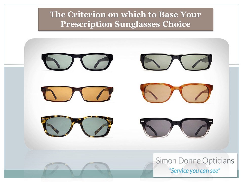 The Criterion on which to Base Your Prescription Sunglasses Choice