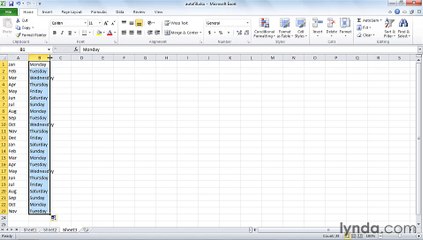 MS Excell Entering data automatically with Auto Fill