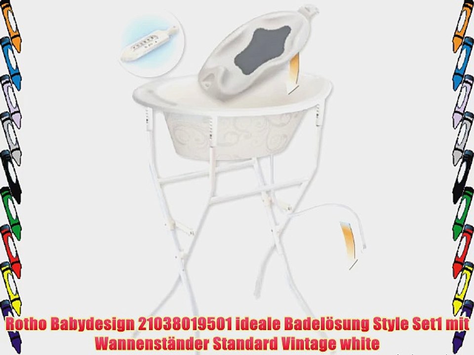 Rotho Babydesign 21038019501 ideale Badel?sung Style Set1 mit Wannenst?nder Standard Vintage