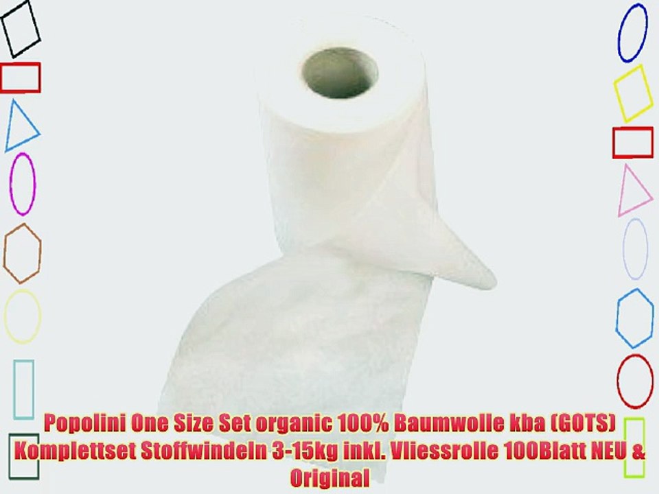 Popolini One Size Set organic 100% Baumwolle kba (GOTS) Komplettset Stoffwindeln 3-15kg inkl.