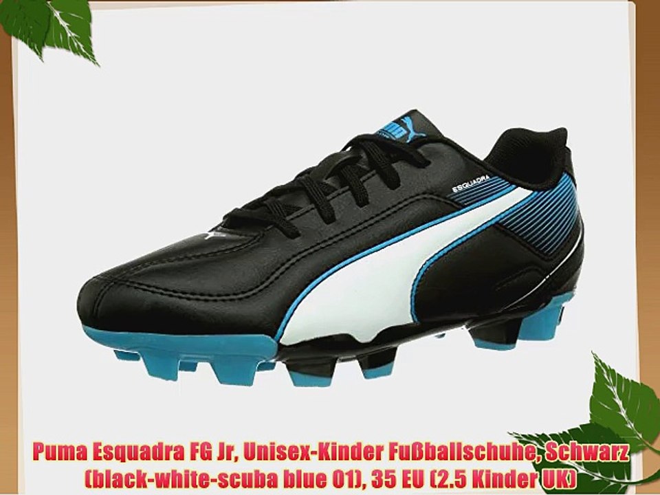 Puma Esquadra FG Jr Unisex-Kinder Fu?ballschuhe Schwarz (black-white-scuba blue 01) 35 EU (2.5