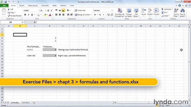 MS Excell Understanding formulas and functions