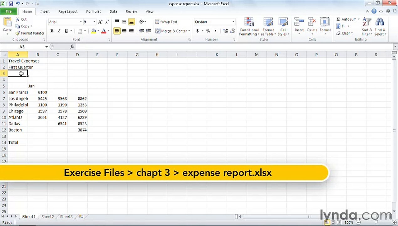 MS Excell Entering data in a worksheet