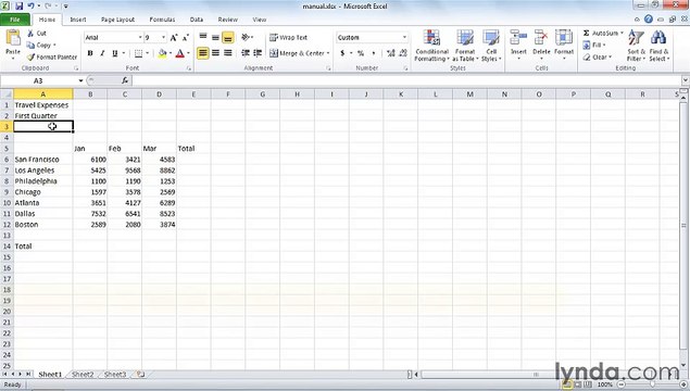 MS Excell Adding numbers manually