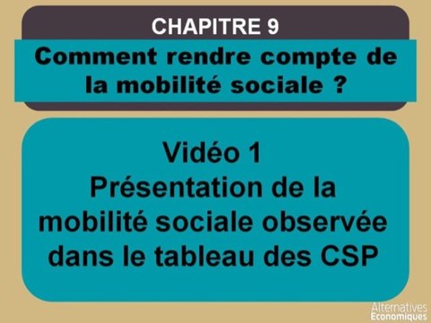 Term chap 7 Présentation de la mobilité sociale observée dans le tableau des CSP (1)