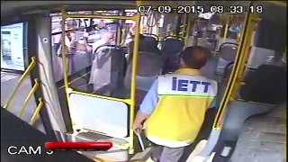 Halk otobüsündeki sivil polis dehşeti kamerada