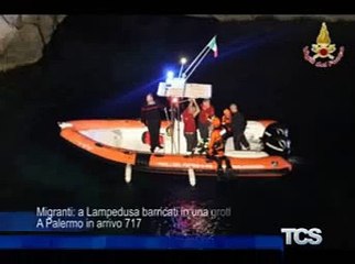 Migranti a Lampedusa barricati in una grotta. A Palermo in arrivo 71