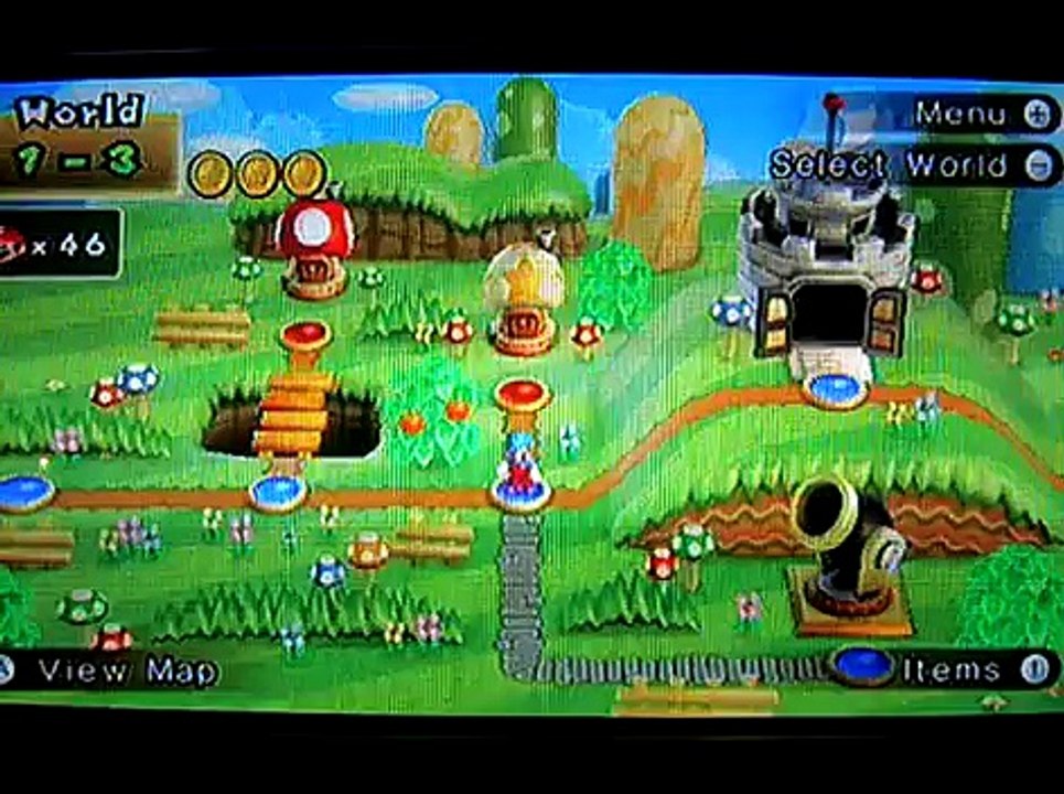 new super mario bros wii world 1 secret exit canon